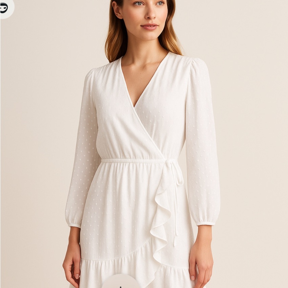 Eva Mendes for New York & Company White Wrap Dress